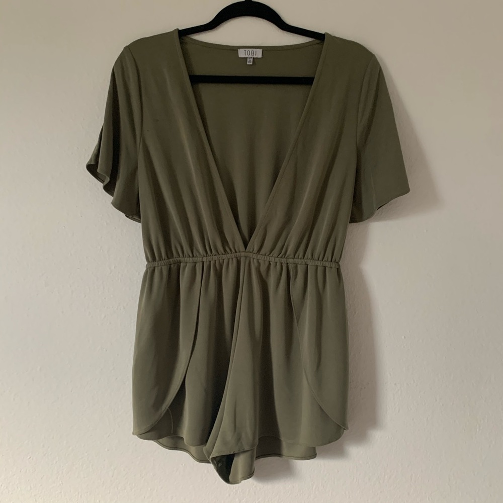 Green Tobi Plunging Romper